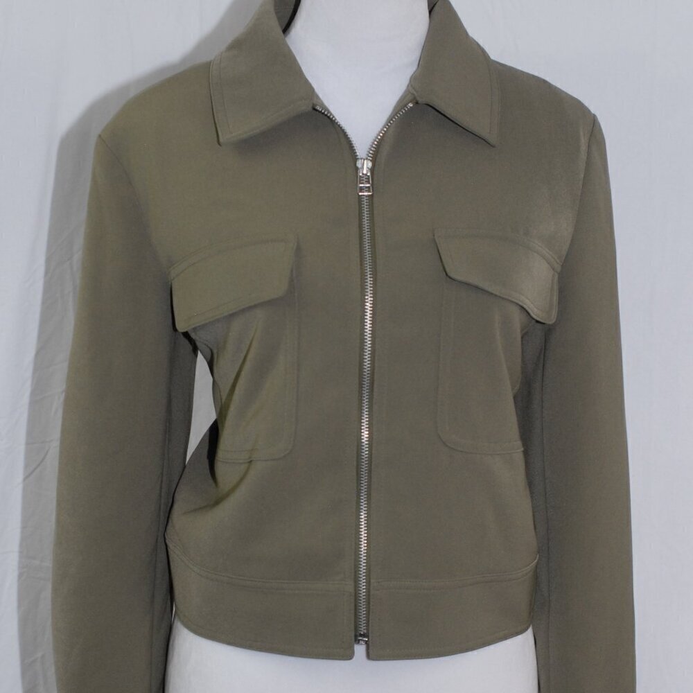 LNC Jacket Cropped 22” pit to pit Nine West Womens Large Army Green